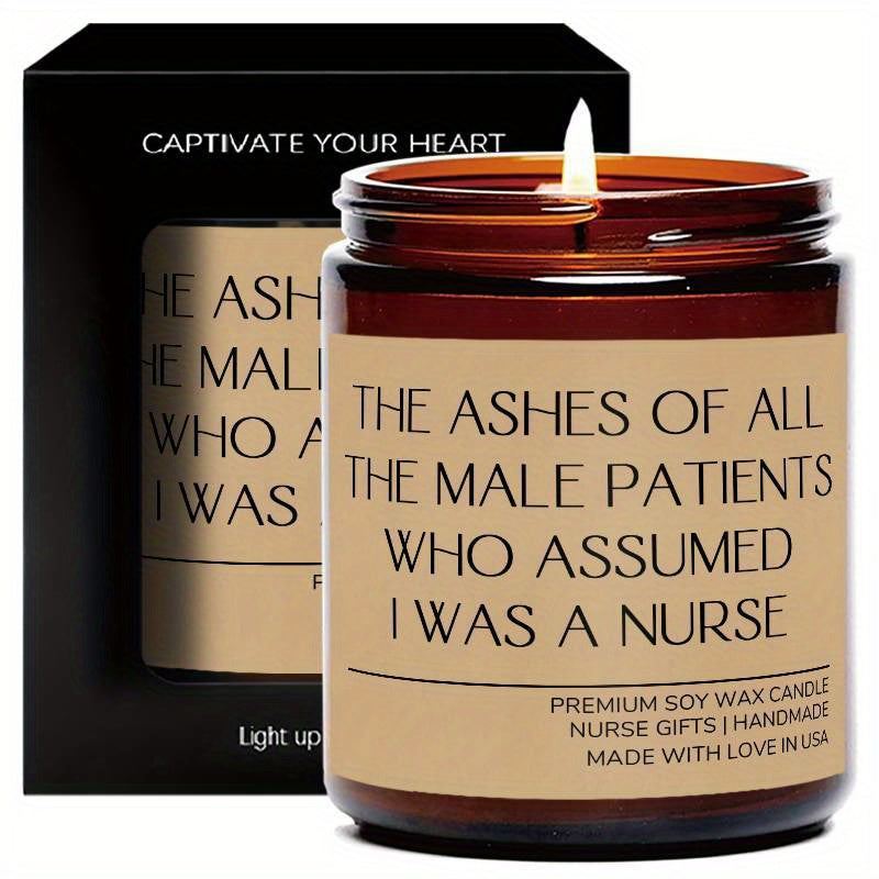 1pc Round Single-wick Scented Candle, 5.3Oz, Soy Wax, Beeswax, with Bow, in Glass Bottle, Extra Long Burn Time (12 Hours Or More), for Birthday, Labor and Delivery Nurse, Nurse Practitioner, Nursing School Student, Paramedic,
