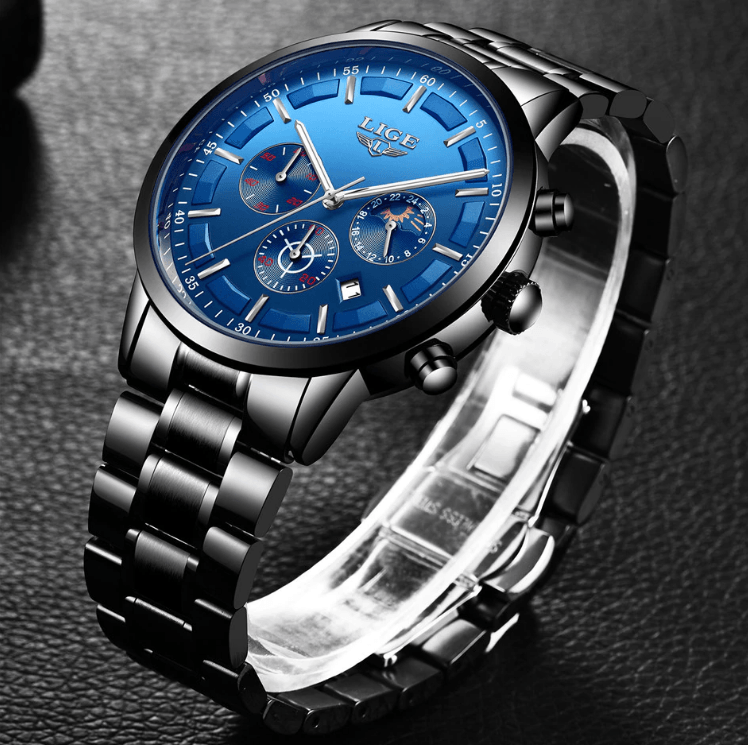Men's Waterproof  Watch With Chronometers And Date Display Unique Design Perfect Gift Stevvex