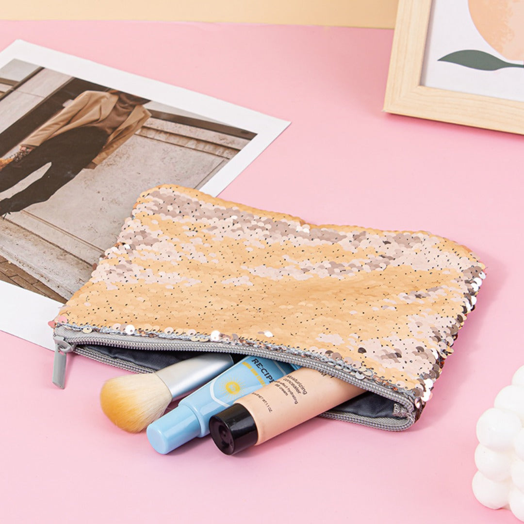 Mermaid sequined pencil case, two-color stationery storage bag, portable cosmetics change purse, small purse - SJB-DIAMOND ELITES