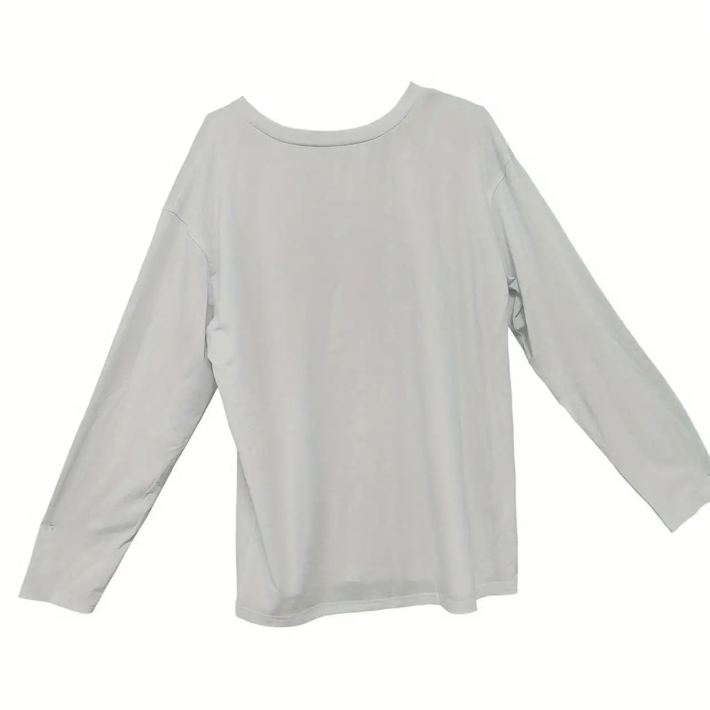 Ladies Off Shoulder Autumn Winter Letter Printed Casual White Long Sleeved T-shirt Top - SJB-DIAMOND ELITES