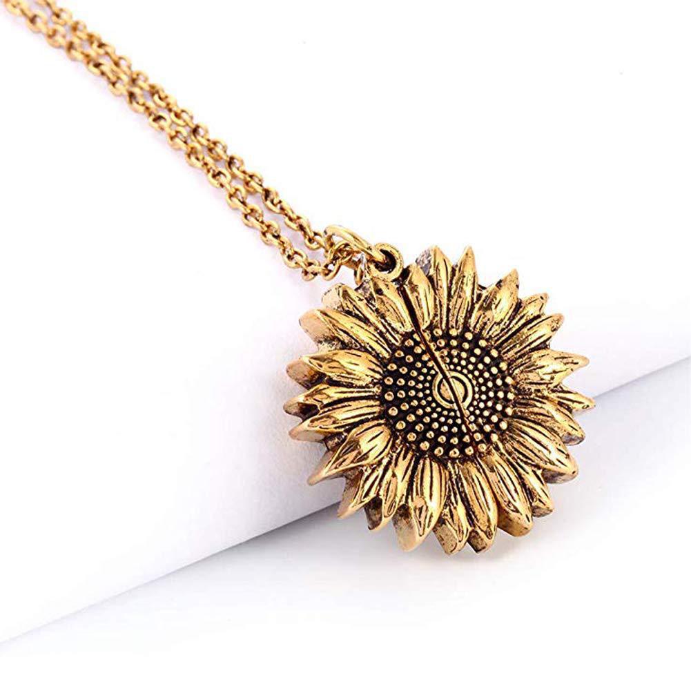 You Are My Sunshine Sunflower Necklace Women Men Pi-Mart