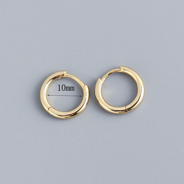 Stainless Steel Minimalist Huggie Hoop Earrings Pi-Mart