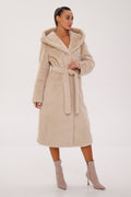Faux Mink Effect Fur Hooded Coat - SJB-DIAMOND ELITES