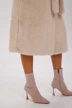 Faux Mink Effect Fur Hooded Coat - SJB-DIAMOND ELITES