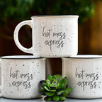 Hot Mess Express Oversized Campfire Mug Black Rim Limited Edition, Double-Sided BandsCo Straps
