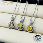 2Ct Moissanite Necklace Earrings Set Sterling Silver 925 Wedding Jewelry BandsCo Straps