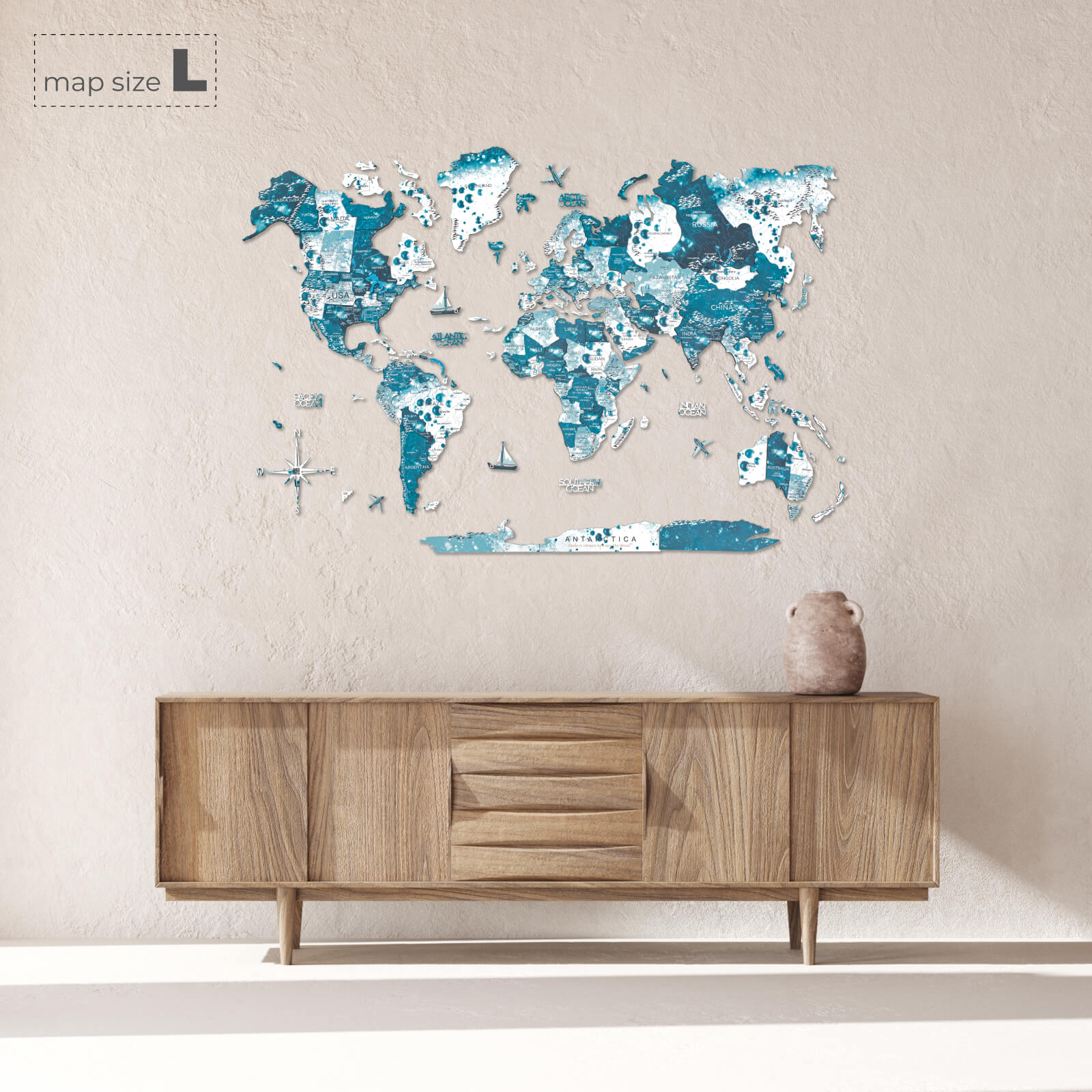 3D Wooden World Map Aurora Enjoy The Wood