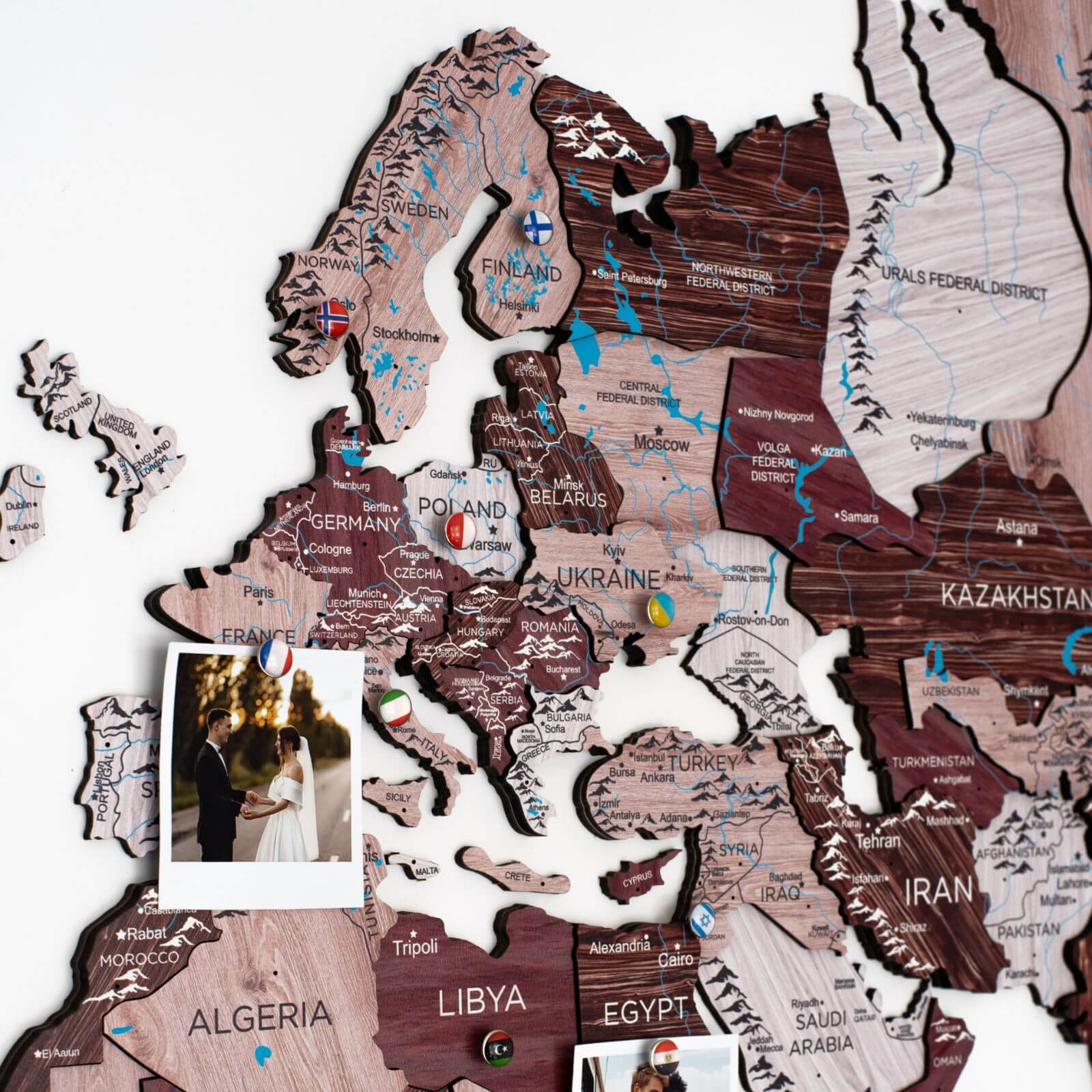 3D Wooden World Map Cappuccino Enjoy The Wood