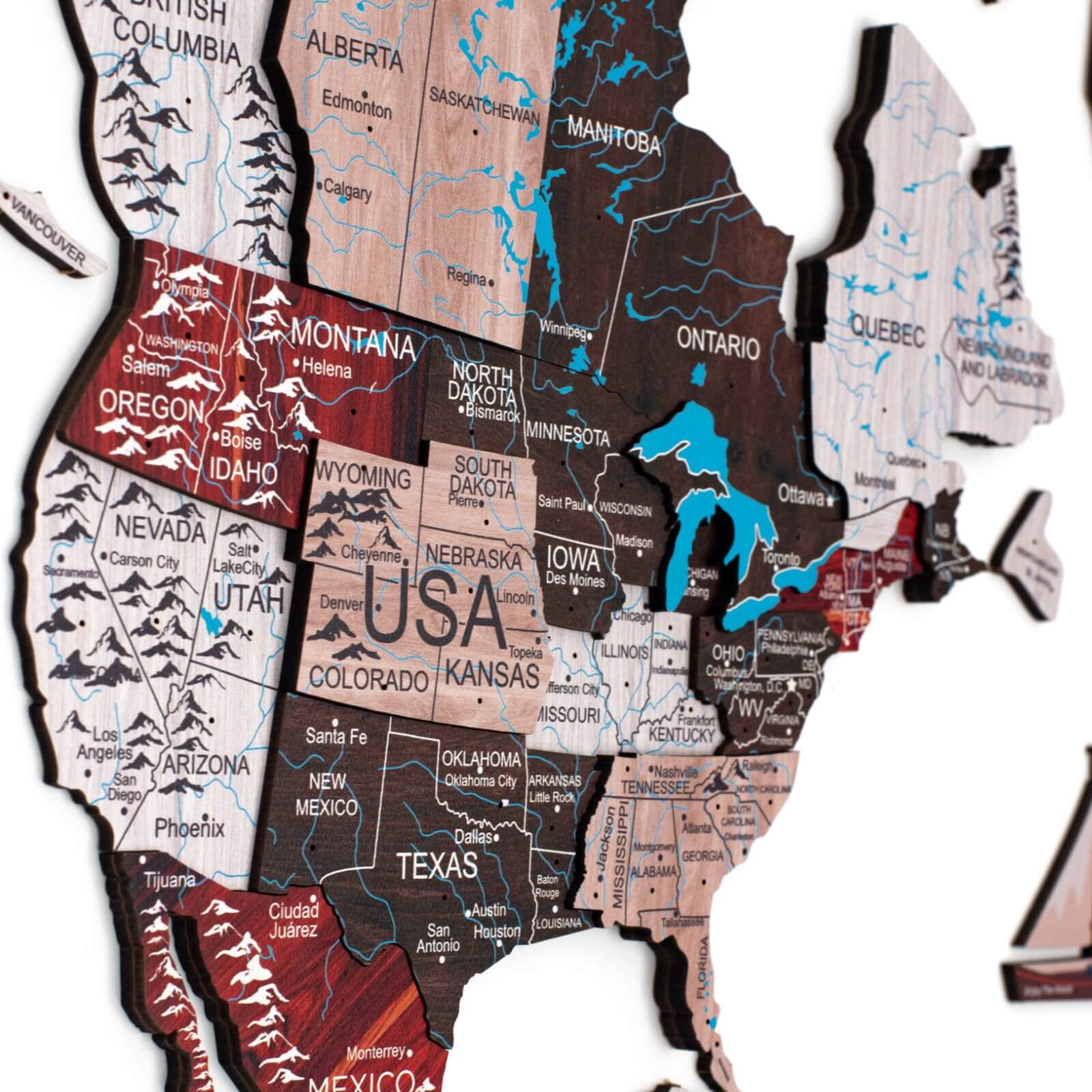 3D Wooden World Map Urban Enjoy The Wood