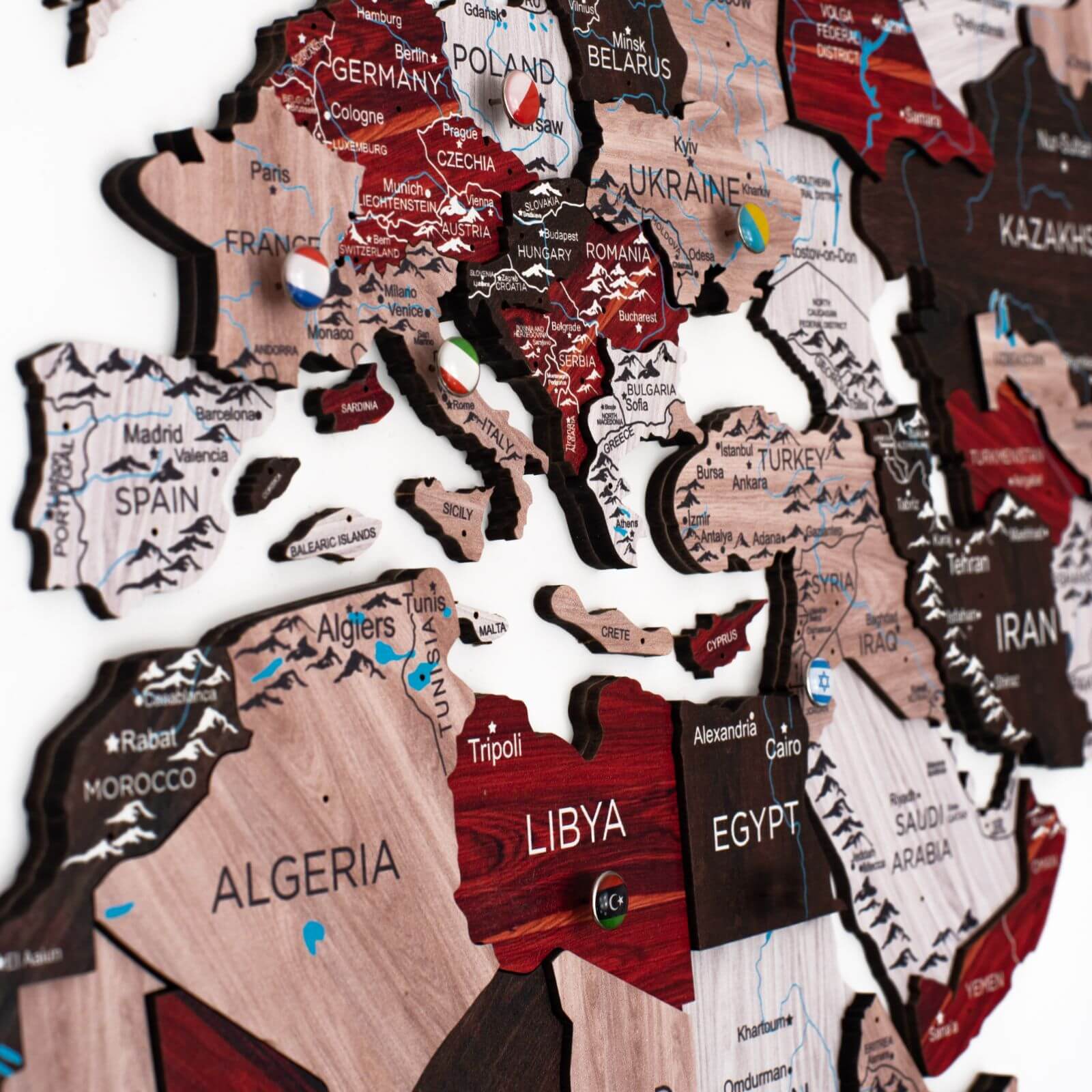 3D Wooden World Map Urban Enjoy The Wood