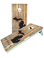 Customize your lake name in Michigan Cornhole Boards blastcornhole