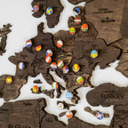 3D Wooden World Map Dark Walnut (for US only) - SJB-DIAMOND ELITES