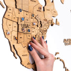 Bundle: Photo Frames, Flags, Airplane, and Sightseeings Pins Enjoy The Wood