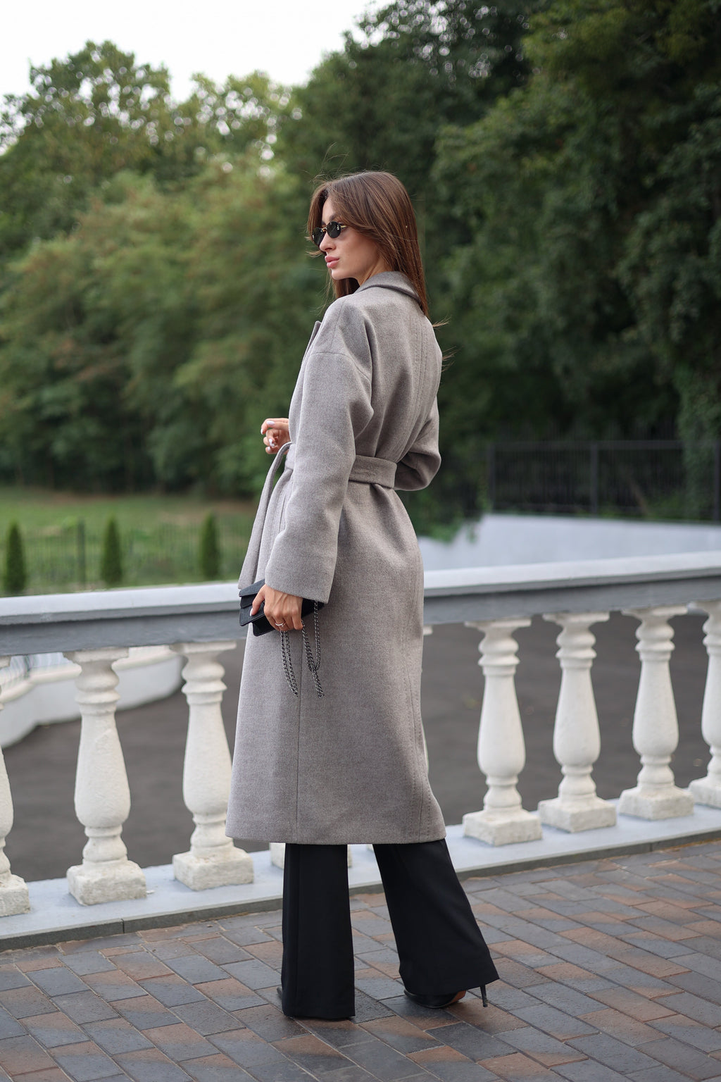 Classic Wool Blend Coat in Grey - SJB-DIAMOND ELITES