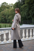 Classic Wool Blend Coat in Grey - SJB-DIAMOND ELITES