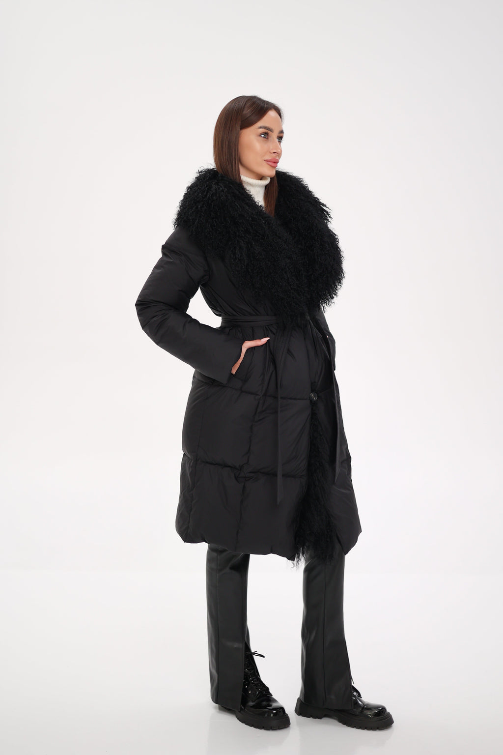 Genuine Lama Fur Premium Down Coat - SJB-DIAMOND ELITES