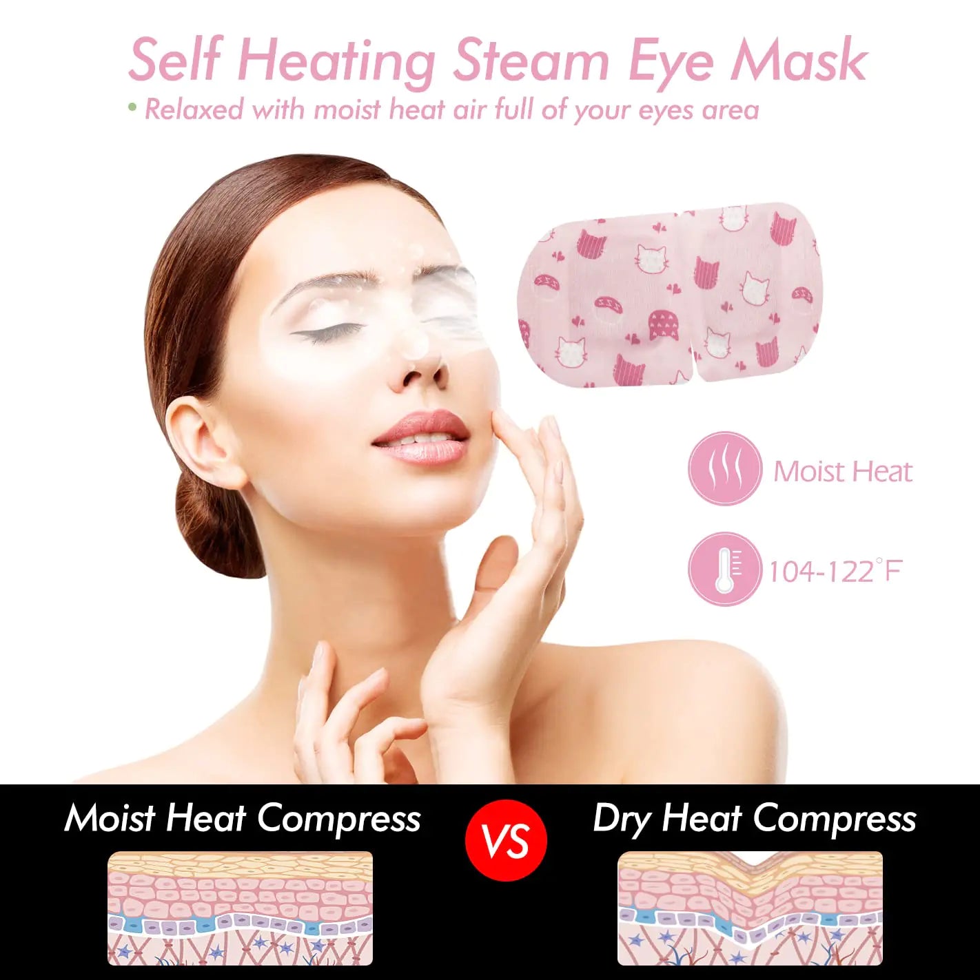 Jekeno Steam Eye Mask, 16 Packs Eye Masks for Dry Eyes, 40-60 Minutes Self Moist Heated Warm Compress Eye Mask Disposable for Sleep, Spa Relaxing Trip Gifts, Travel Essentials for Women Men Rose 1 Count (Pack of 16) Pi-Mart