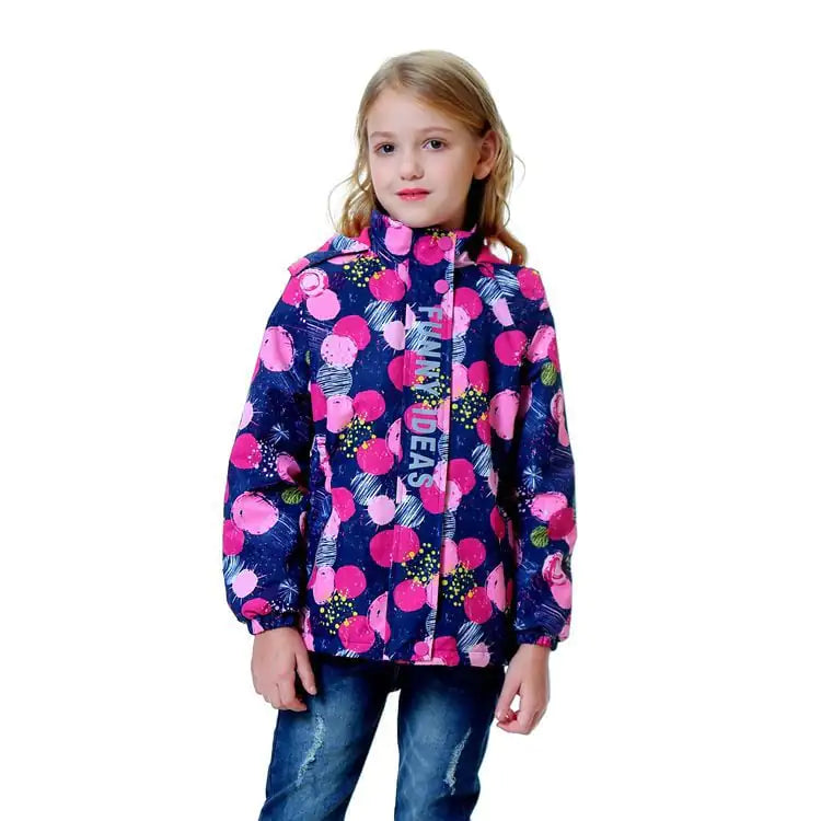 Waterproof Mid-Length Hooded Jacket for Boys and Girls Pi-Mart
