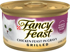 BIOPRONEXT Fancy Feast Grilled Wet Cat Food Gravy - Premium Canned Cat Food Pate Chicken Feast in Gravy (3 Oz Cans Pack of 12) - Cat Pate Includes Attached Nutrients and Ingredients Encyclopedia Lootquake LLC