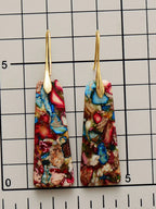 Geometrical Shape Imperial Jasper Dangle Earrings Pi-Mart