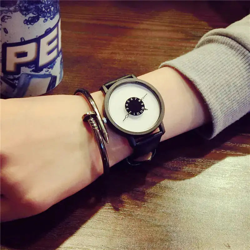 Minimalist Black and White Couple Quartz Watches
