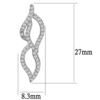 3W1418 - Rhodium Brass Jewelry Sets with AAA Grade CZ  in Clear