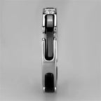 3W962 Stainless Steel & Ceramic Ring – Sleek Modern Contrast