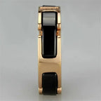 3W964 IP Rose Gold Stainless Steel Ring – Jet Black Ceramic