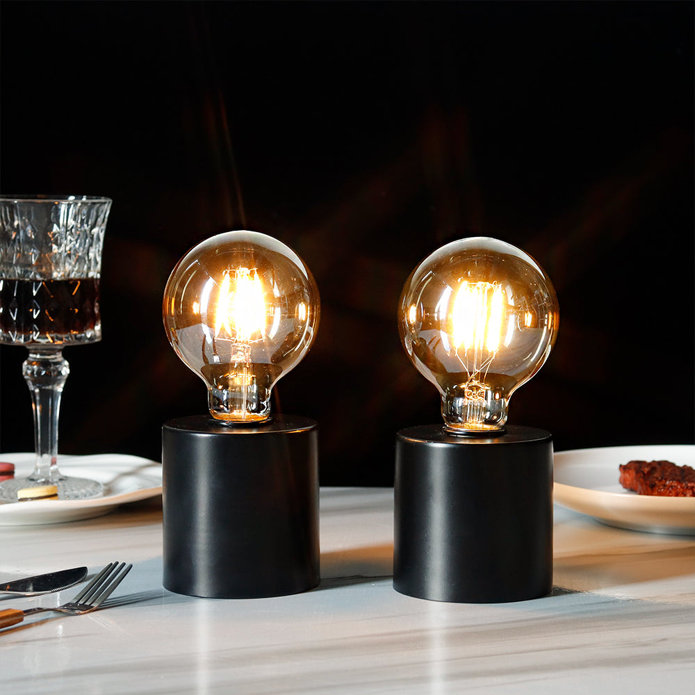 7" Tall Black Battery Powered Table Lamp（Set of 2） Lootquake LLC