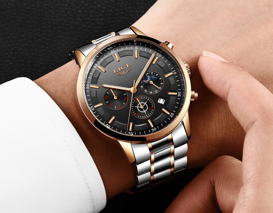 Men's Waterproof  Watch With Chronometers And Date Display Unique Design Perfect Gift Stevvex
