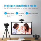Webcam Real 1080P 200W Pixels Full Hd 110° Wide Angle Camera with Microphone Tripod for Video Widescreen Pro Streaming Webcam for Recording Calling Conferencing And Gaming Stevvex