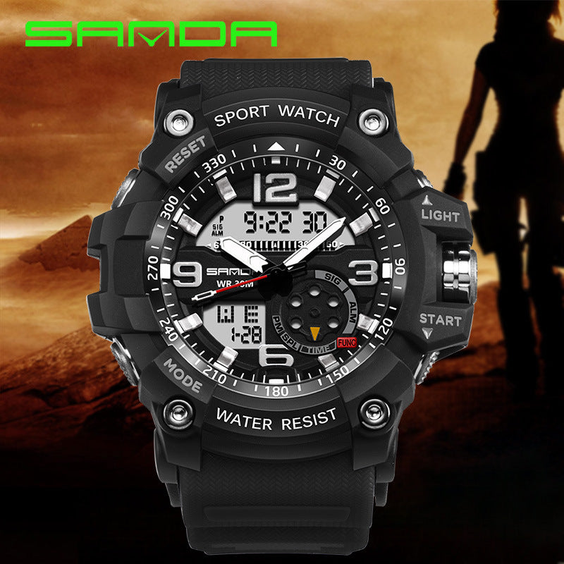 NEW Sport Analog-Digital Watch For Men and Woman  Waterresistant 50M Professional Waterproof Quartz Large Dial Military Wristwatches  With Night Mode - SJB-DIAMOND ELITES