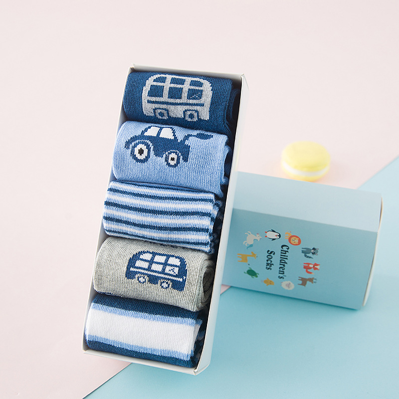 6 Pairs Cotton Children's Anti-slip Low Cut Floor Socks With Rubber Grips For Boys And Girls