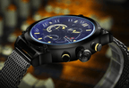 Men's Multifunction Analog Quartz Watches Waterproof Wrist Watch With Stainless Steel Mesh Band Excellent Design Perfect Gift - SJB-DIAMOND ELITES