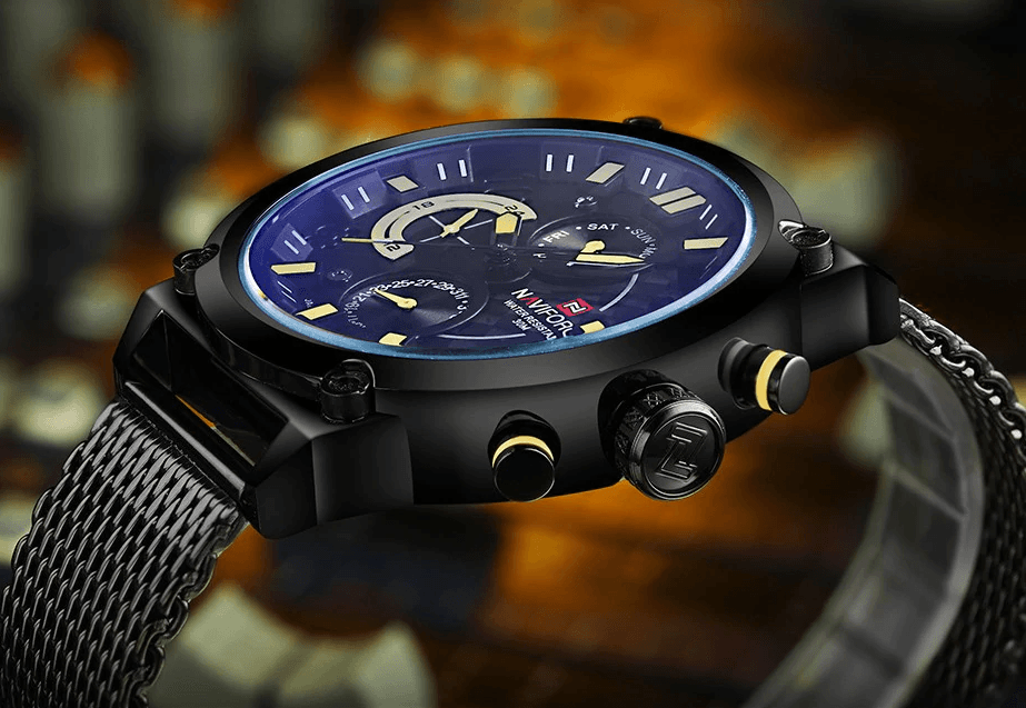 Men's Multifunction Analog Quartz Watches Waterproof Wrist Watch With Stainless Steel Mesh Band Excellent Design Perfect Gift - SJB-DIAMOND ELITES