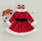 Baby Girls Christmas Romper  Ruffles Fly Sleeve Sequins Red Party Dress Unique Design Excellent Look