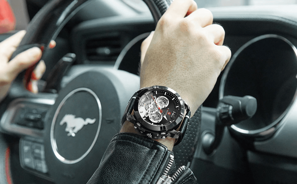 Waterproof  Quartz  Man Leather Sport Wrist Watch  Luxury Unique Design Perfect Gift - SJB-DIAMOND ELITES
