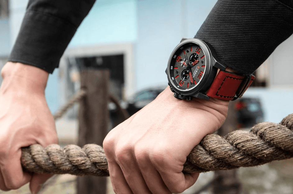 Retro  Waterproof Watch With Chronometers Steel Case And Leather Belts Unique Design Excellent Look Perfect Gift For Your Man Stevvex