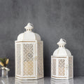 15"&11''H Outdoor Candle Lanterns Rustic Decorative Lanterns Lootquake LLC