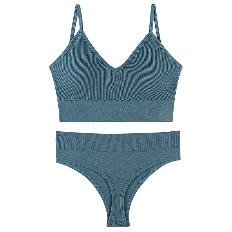 Women Seamless Bra Top Fitness Swimwear Push Up Exercise Bikini For Women 2 Pieces Ribbed Seamless Yoga Bikini Sets Sports Bra And Underwear Set 2 Piece High Waist Summer Bikini Stevvex