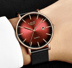 Men's Elegant  Watch With Stainless Steel Straps And Special Date Display Excellent Look Unique Design Perfect Gift Stevvex
