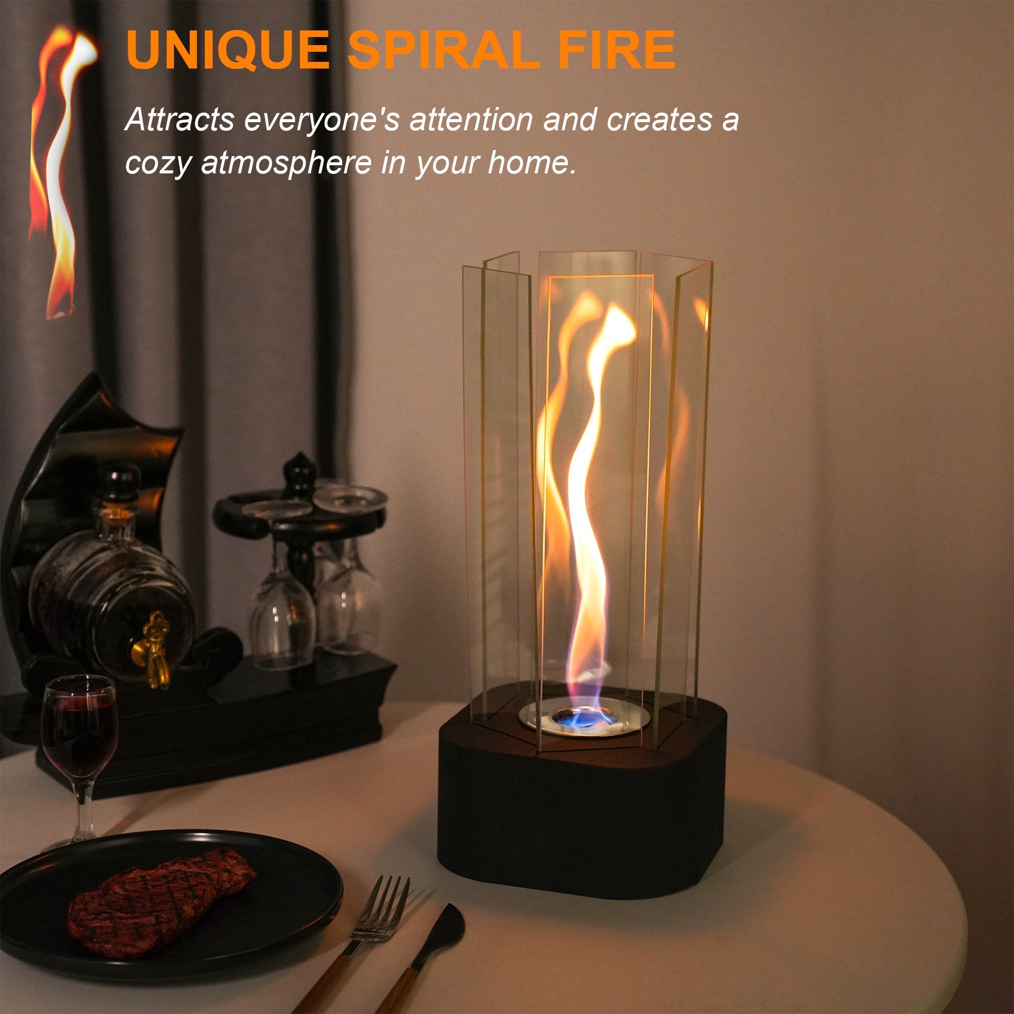Hexagonal Ethanol-Fueled Alcohol Fireplace for Home Decor Lootquake LLC