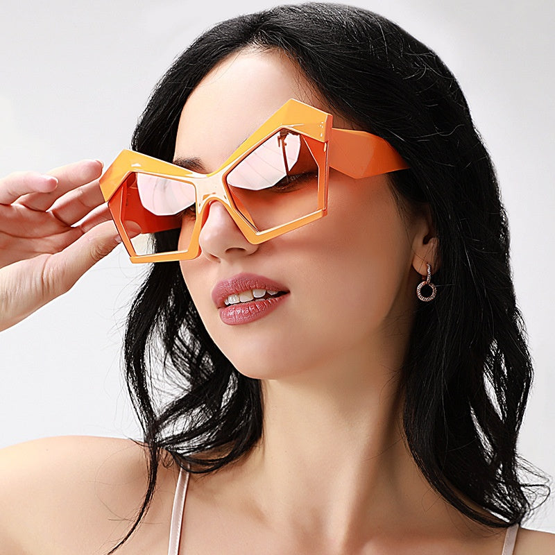 Oversized Square Cateye Polarized Sunglasses Big Trendy Style Fashionable Personality Big Frame Sunglasses New Fashionable & Popular Street Style Sunglasses For Women Stevvex