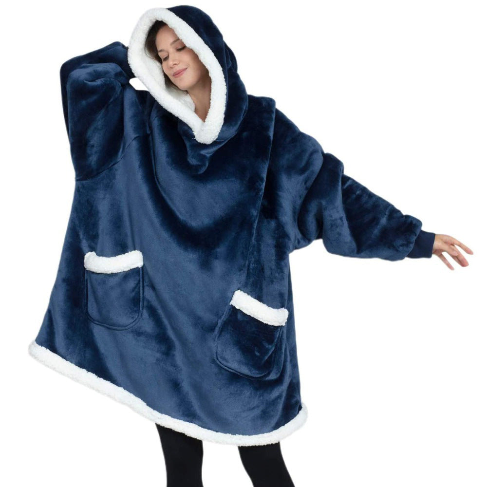 Modern Oversized Hoodie Blanket With Sleeves Sweatshirt Woman Fleece Hoody Women Pocket Female Hooded Oversized Hoodie Blanket Fleece Warm Cozy Blanket for Women One Size Fits All Men Women Stevvex