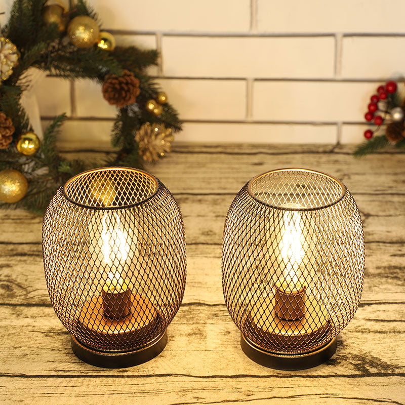Set of 2 Tall Battery Powered Outdoor Table Lamp 6.7" Lootquake LLC