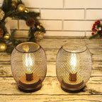Set of 2 Tall Battery Powered Outdoor Table Lamp 6.7" Lootquake LLC