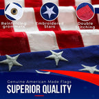 American Flag | American Flags for Outside 3'x5' |100% Made in USA Flag - Premium US Flag 3X5 Heavy Duty Outdoor with Embroidered Stars and Sewn Stripes. The Military Gift Store