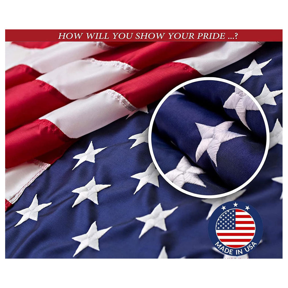 American Flag | American Flags for Outside 3'x5' |100% Made in USA Flag - Premium US Flag 3X5 Heavy Duty Outdoor with Embroidered Stars and Sewn Stripes. The Military Gift Store