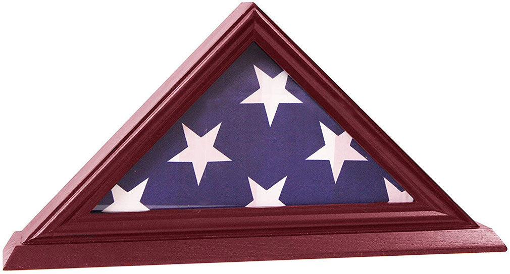 3'x5' Flag Display Case, Shadow Box (Not for Burial Funeral Flag), Solid Wood, Cherry Finish. The Military Gift Store