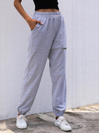 Casual High Waist Cutout Joggers THRIXINE